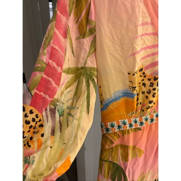 Anthropologie Farm Rio Tropical Wrap Maxi Dress LPet $268 - Picture 5 of 9